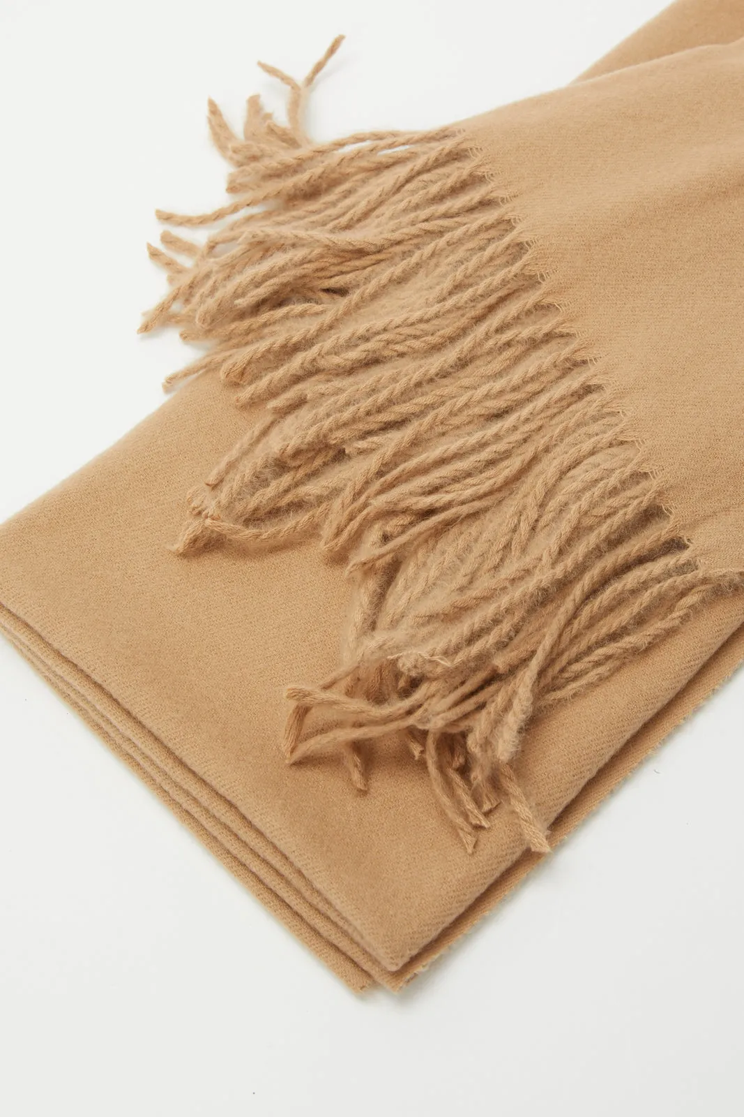 Women Beige Knitted Scarf