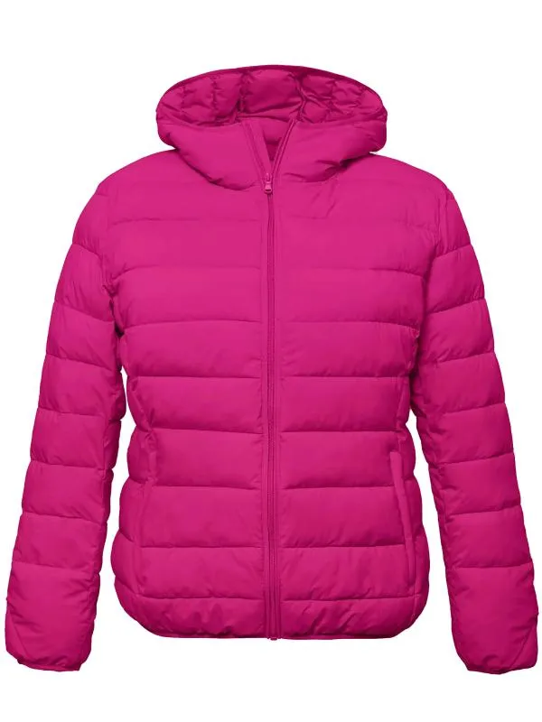 Women's Plus Size Hooded Winter Jacket Lightweight Quilted Recycled Polyester Puffer Jacket WD