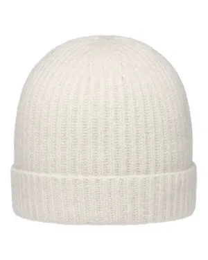 Women's Ribbed Cashmere Hat With Lurex Snow Grey Sparkle