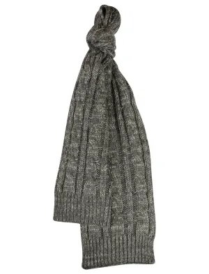 Wyatt Cable Knitted Scarf in Grey