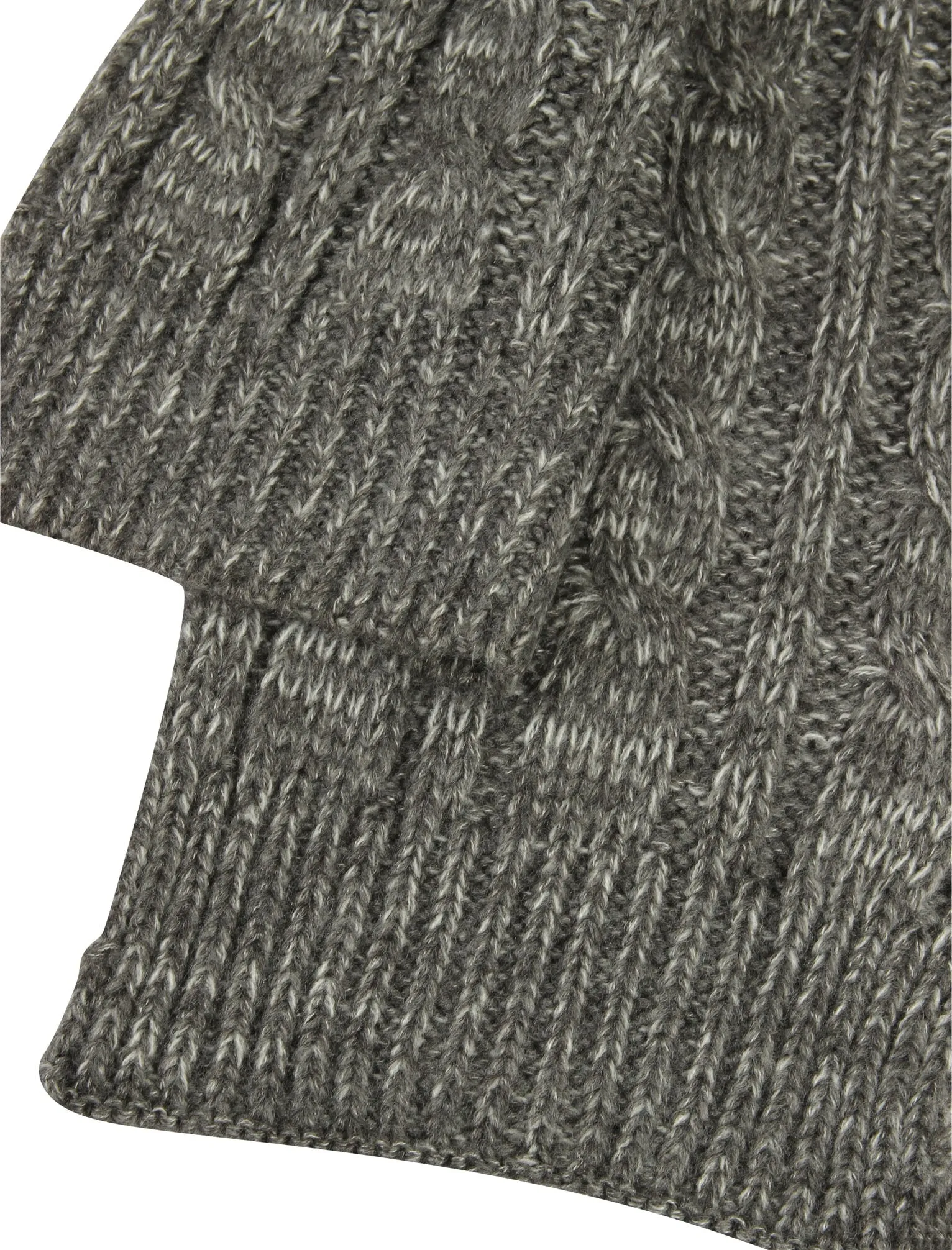 Wyatt Cable Knitted Scarf in Grey